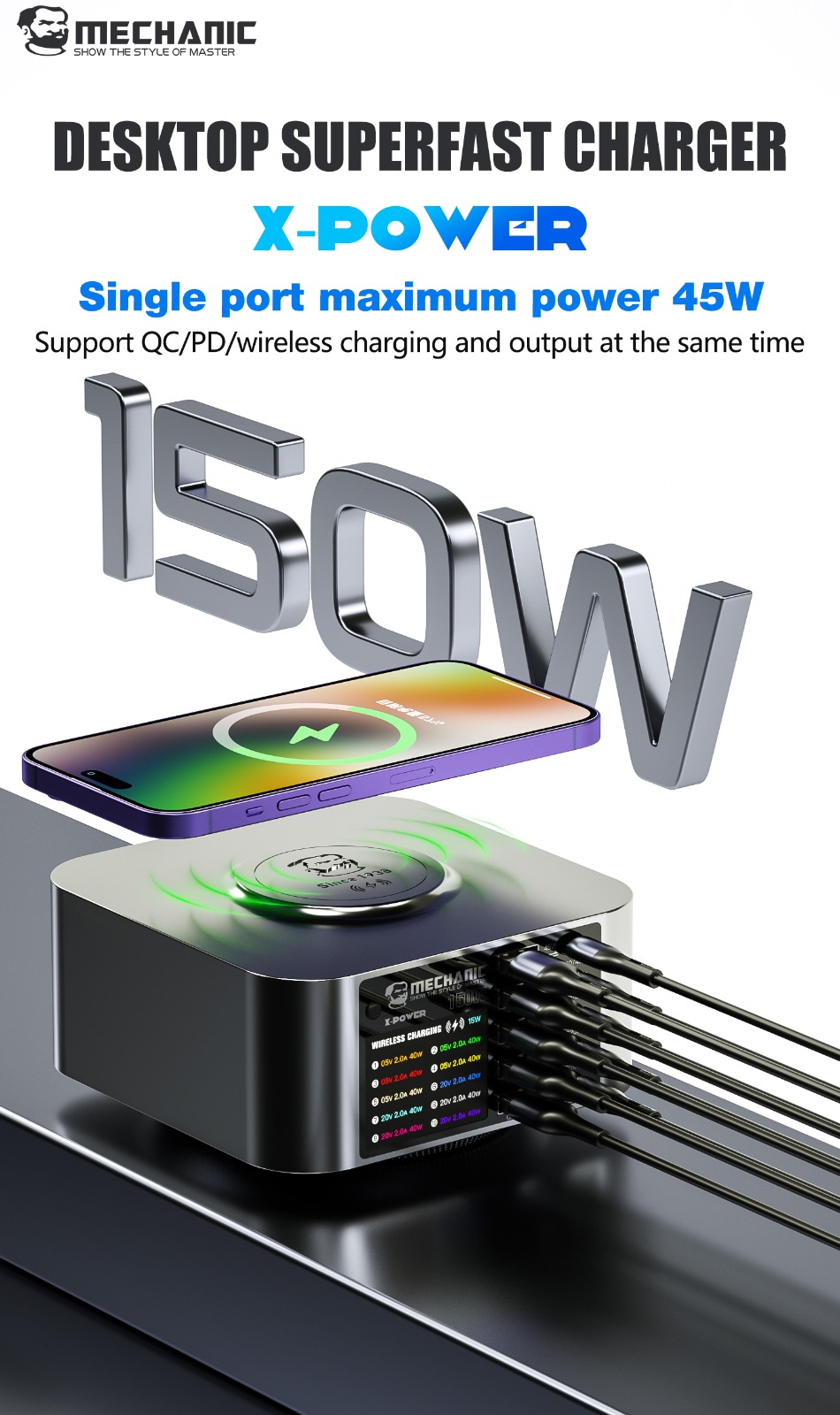 SUPER CHARGER MECHANIC X-POWER DESKTOP SUPERFAST CHARGER ORIGINAL